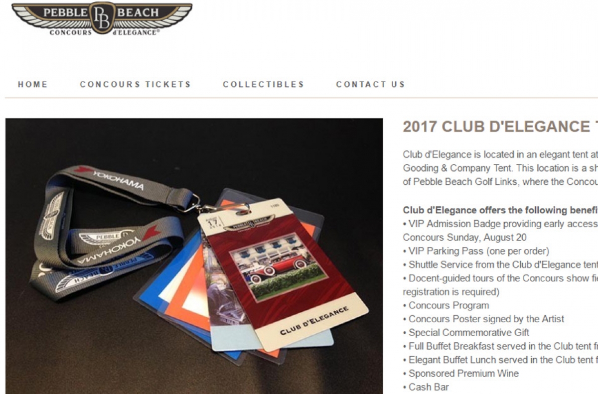 Launched Pebble Beach Concours d'Elegance eCommerce Store